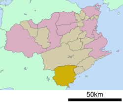 Location of Kaiyō in Tokushima Prefecture