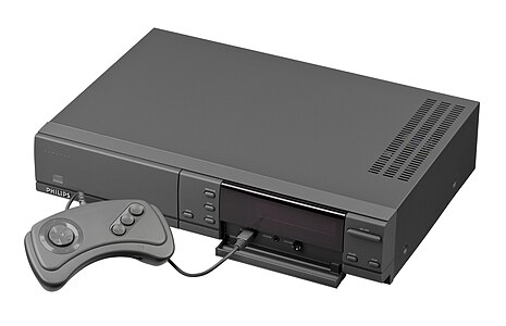 A Philips CD-i 220 with a controller attached.