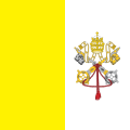 The Flag of Vatican City (1929). The white and gold colors symbolize the colors of the keys to heaven given by Jesus Christ to Saint Peter: the gold of spiritual power, the white of worldly power. The keys have been the Papal symbol since the 13th century.