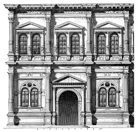 Dessin de la façade de la Scuola di San Rocco