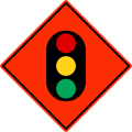 Temporary traffic lights ahead