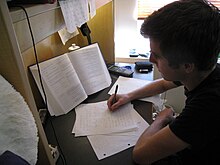 student studying