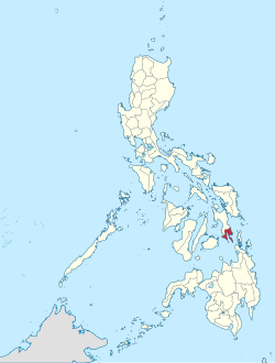 Mapa ning Aslagan Visayas ampong Mauling Leyte ilage