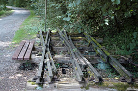 Rest einer Dreischienengleis-Weiche bei Ilsfeld (2007)