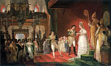 Hochzeit von Amélie von Leuchtenberg und Kaiser Peter I. 1829, Aquarell von Jean Baptiste Debret