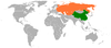 Location map for China and the Soviet Union.