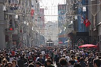 İstiklal Avenue in Beyoğlu, Istanbul, Turkey