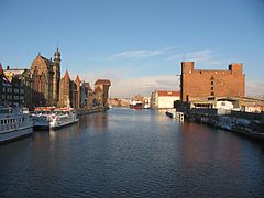 The Motława river (500 meters to where the photo was taken)