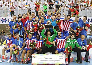 Le club, devenu BM Atlético Madrid, vainqueur de la Coupe du monde des clubs 2012.