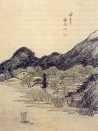 Hameau au pied du Deokyang-san. Chŏng Sŏn (1676-1759). Encre sur papier