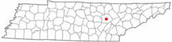 Location of Crossville, Tennessee