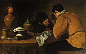 Diego Velázquez, Dvojica za stolom, oko 1618.