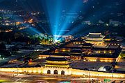 Gyeongbokgung at night.