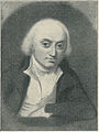 Niels Ditlev Riegels. Sort/hvid reproduktion af Jens Juels maleri af Niels Ditlev Riegels fra 1790'erne.