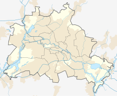 Mapa konturowa Berlina, w centrum znajduje się punkt z opisem „Berlin Hauptbahnhof”