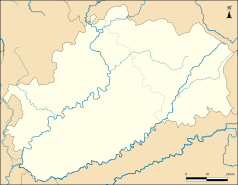 Mapa konturowa Górnej Saony, u góry nieco na lewo znajduje się punkt z opisem „Montcourt”