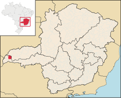 Location of the municipality in Minas Gerais