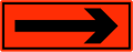 Supplementary plate to specify direction indicated for temporary road rule