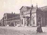 Het Weesperpoortstation omstreeks 1900.