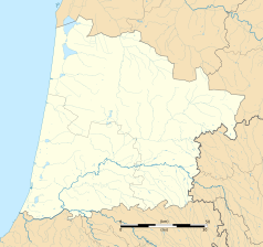 Mapa konturowa Landów, na dole nieco na prawo znajduje się punkt z opisem „Arboucave”