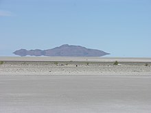 Mirage chaud sur le Grand Lac Salé.