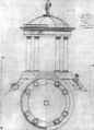 Schets van de Apollotempel in Neuruppin, Duitsland, ca. 1734