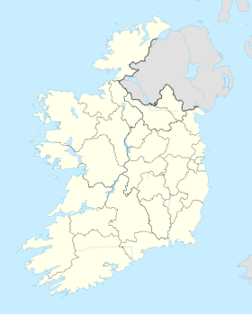 Map of the Republic of Ireland with the twelve League of Ireland First Division teams