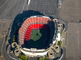 Aerial view of Giants Stadium.