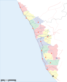 Map indicating the location of Thiruvananthapuram