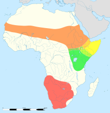 Struthio distribution map