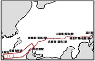 2016年10月時点の中央新幹線計画路線[18]