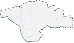 Mapa konturowa Sosnowca, w centrum znajduje się punkt z opisem „KWK Klimontów”