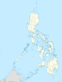 Mapa konturowa Filipin, w centrum znajduje się punkt z opisem „Calamba”