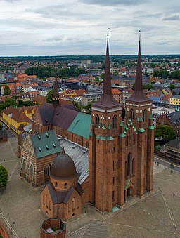 Roskilde domkyrka, sedd från luften