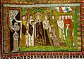 Mosaico de la comitiva de Teodora, en San Vital de Rávena, 546-548.