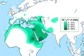 انتشار هاپبلوگروه J1 یا J-M267 (در میان اعراب یمن و عربستان بسیار بالاست و کمی در ایران وترکیه و بشخی از شمال آفریقا)