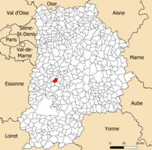 Localisation dans le département de Seine-et-Marne.