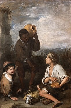 Tres muchachos (Dos golfillos y un negrito), hacia 1670, Londres, Dulwich Picture Gallery.