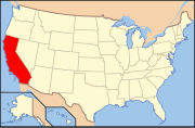 California's location in the contiguous United States