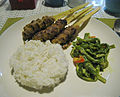 Pork sate lilit served in Bali.