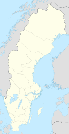 Mapa konturowa Szwecji, na dole po lewej znajduje się punkt z opisem „Stora Valla”