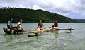 Tonga me outrigger canoe