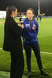 Pearce being interviewed prior to a football match