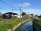 駅のそばを流れる稲生川（2009年9月）