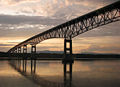 Continuous under-deck truss bridge: Kingston–Rhinecliff Bridge.