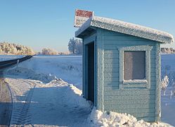 Bushaltestelle im Winter, Schweden