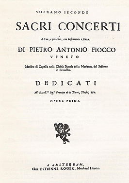 Titelpagina van de sopraanpartituur Concerti sacri