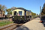 Motorwagen NS omC 909 van de SGB op bezoek bij de SHM, te Opperdoes; 28 oktober 2018. Foto: Erik Swierstra.