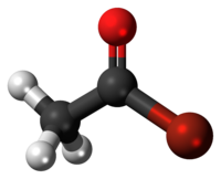 Modello ad aste e sfere del bromuro di acetile