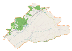 Mapa konturowa gminy Zwierzyn, u góry znajduje się punkt z opisem „Owczarki”